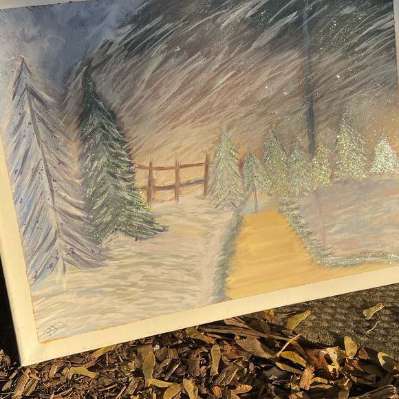 Winter wonderland sparkle painting $25 - Picture 2 of 4